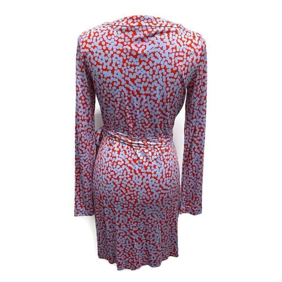 Diane Von Furstenberg Red w/Blue Dots Silk Dress - Picture 2 of 5
